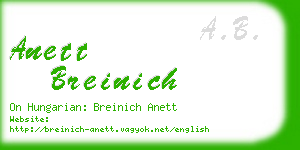 anett breinich business card